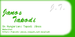 janos tapodi business card